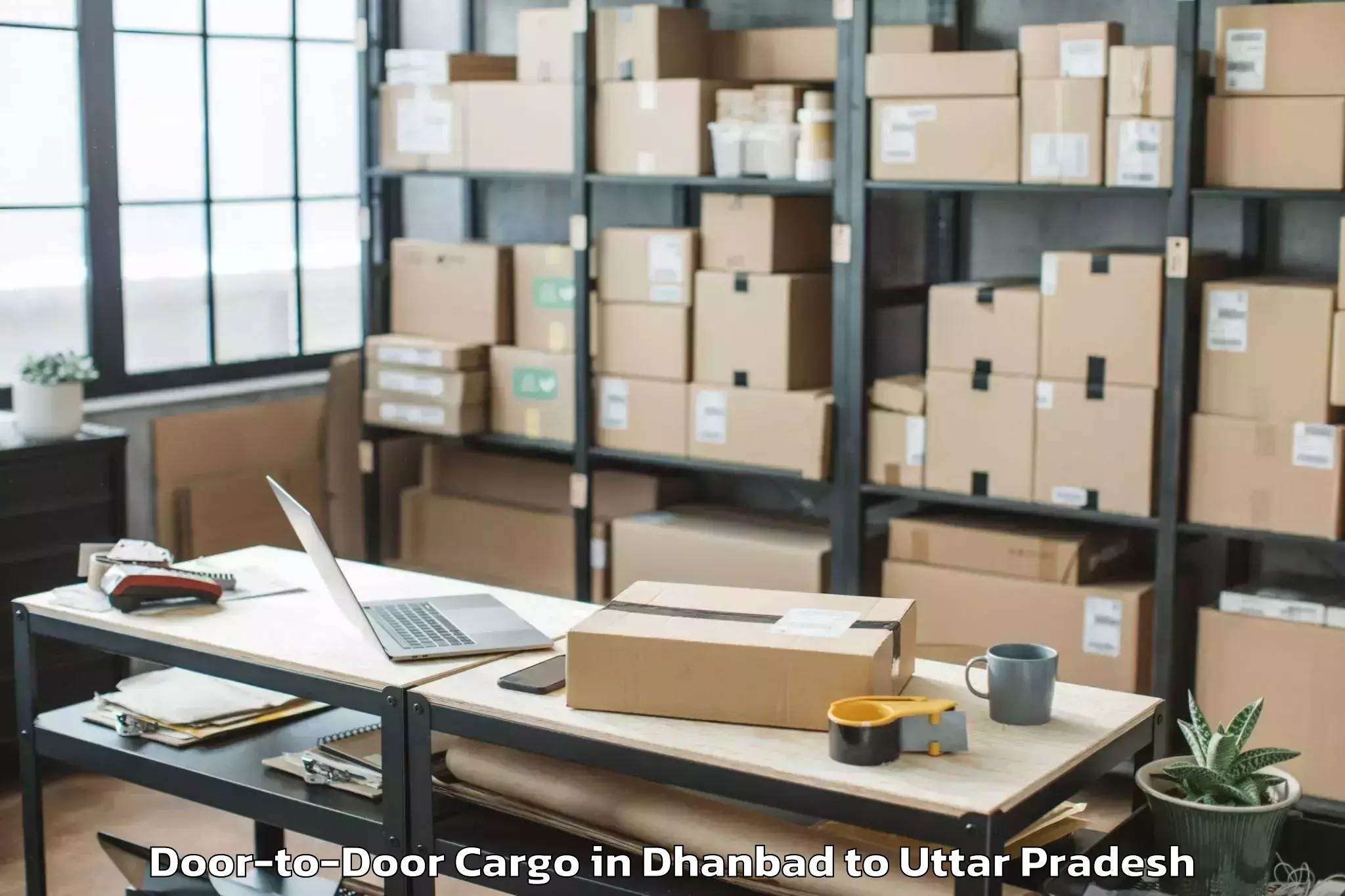 Top Dhanbad to Mahmudabad Door To Door Cargo Available